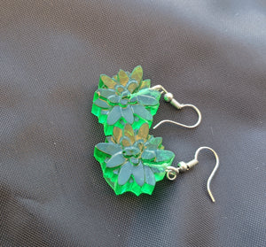 Green Succulent Earrings | Geek Alchemy llc
